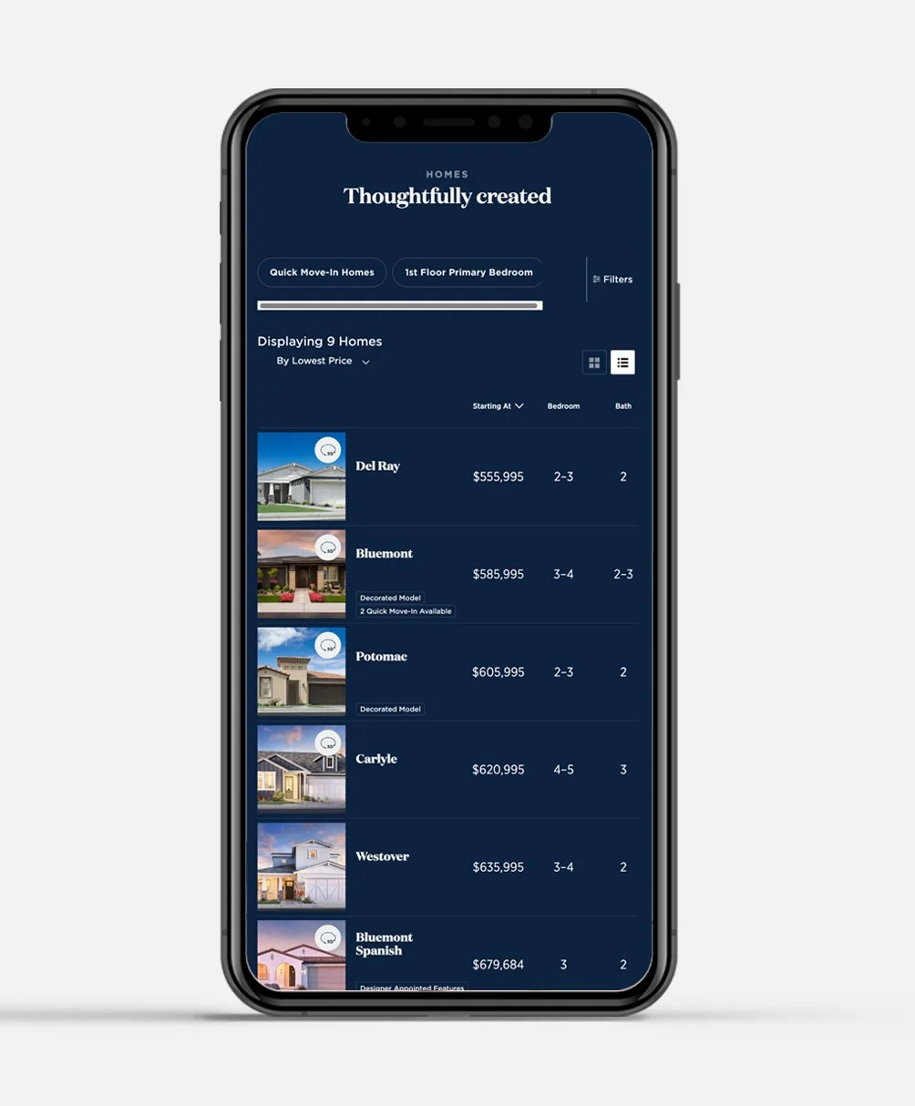 After — redesigned list view, image-led and clean